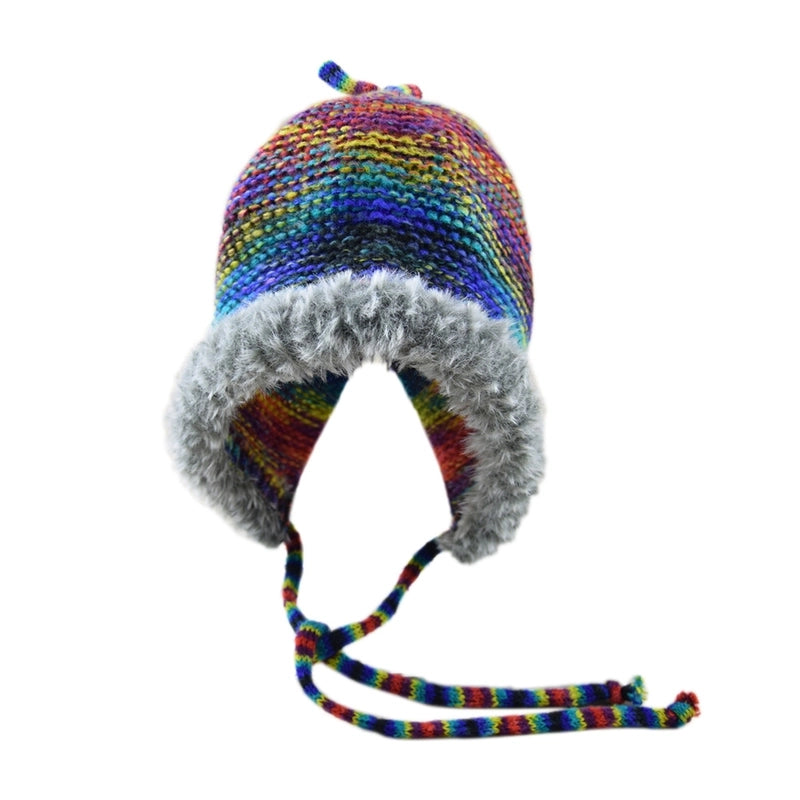Women's Retro Sweet Color Block Eaveless Wool Cap