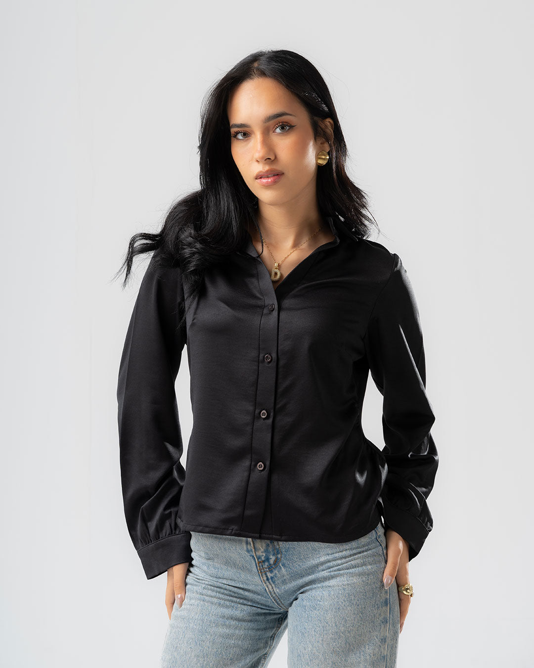 Women's Plain Long Sleeve Blouse