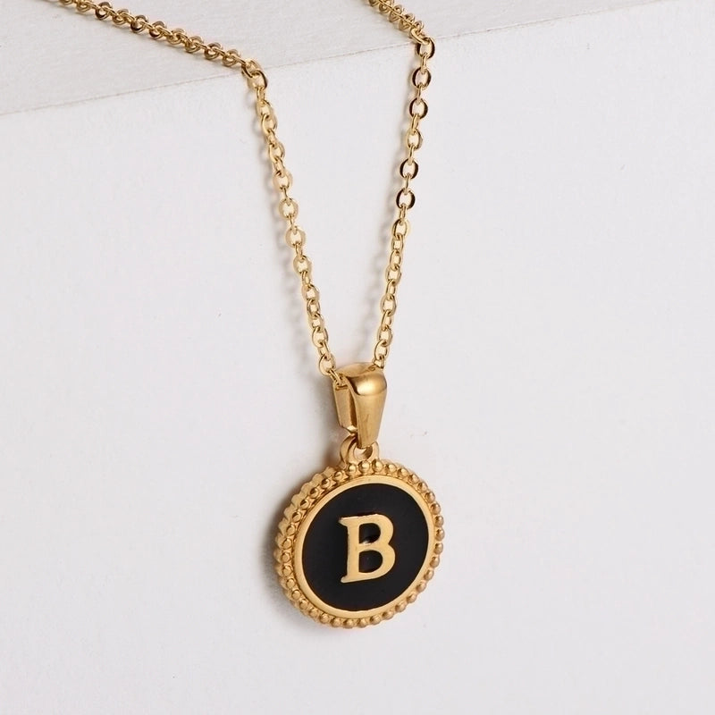 Fashion Letter 304 Stainless Steel No Inlaid 18K Gold Plated Plating Stainless Steel Necklaces