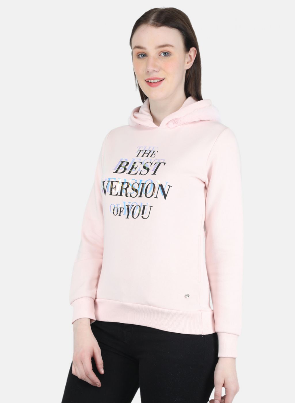 Women Pink Printed Sweatshirt