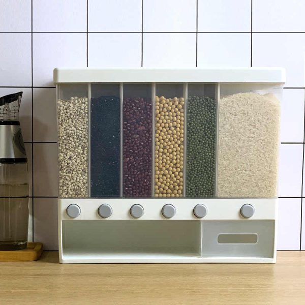 10 Kg Wall Mounted Divided Rice and Cereal Dispenser