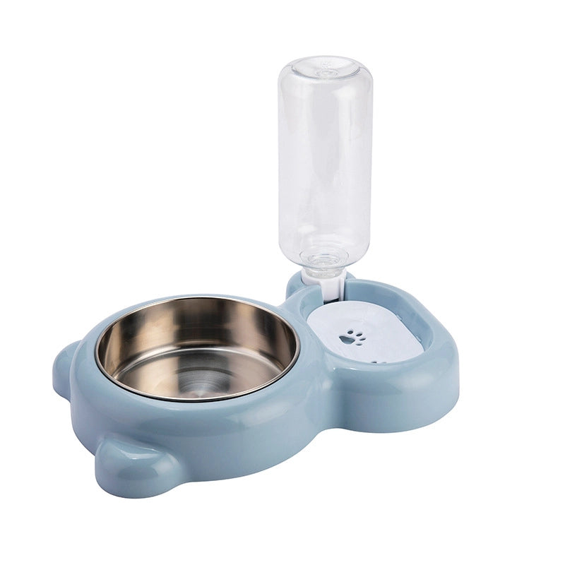 Pet Bowl Small Panda Bowl Pet Stainless Steel Dog Bowl Dog Double Bowl Automatic Feeding Drinker Manufacturers