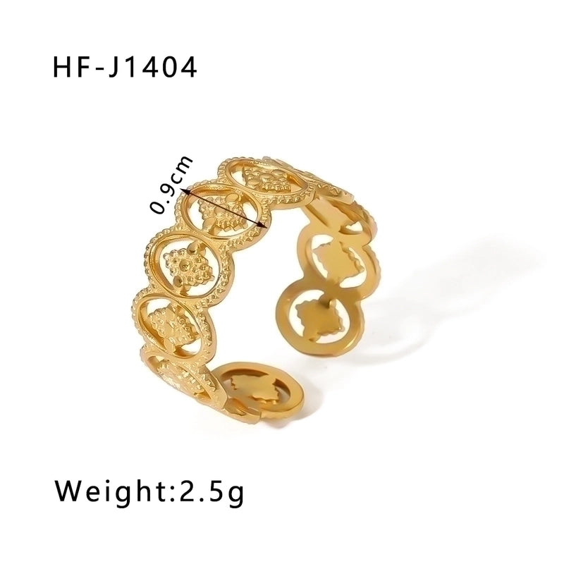 Stainless Steel 18K Gold Plated Modern Style Plating Geometric Open Rings