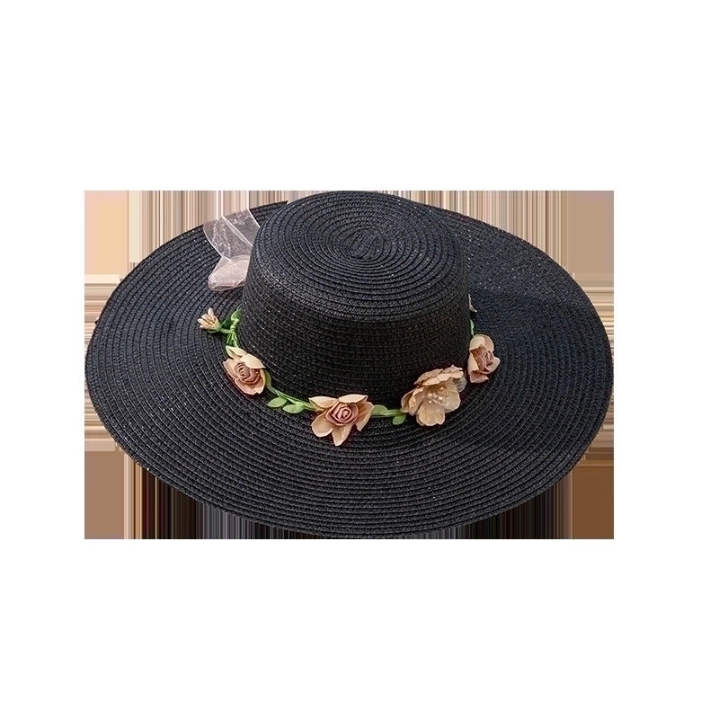Unisex Fashion Flowers Straw Hat