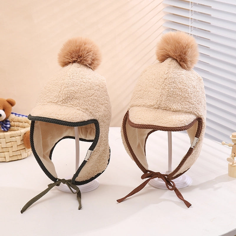 Children Unisex Cute Minimalist Color Block Trapper Hat