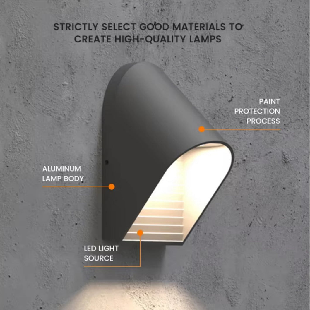Modern Outdoor LED Wall Light - Black Aluminum 5 WATTS