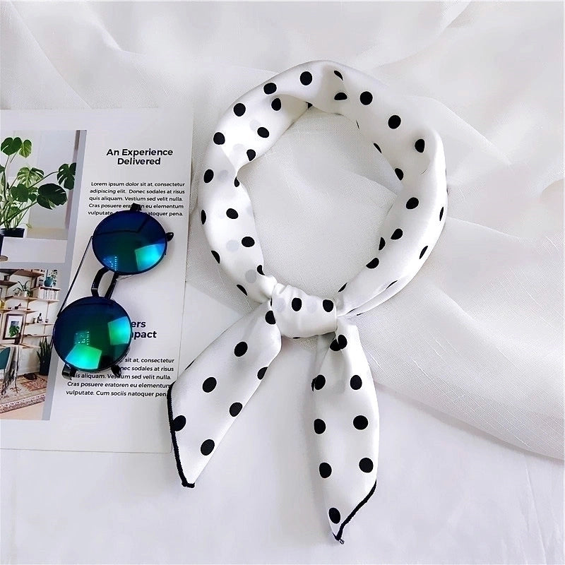 70 New Polka Dot Small Square Scarf Women's Spring And Autumn Summer Professional  Fashionable Scarf Decorative Scarf