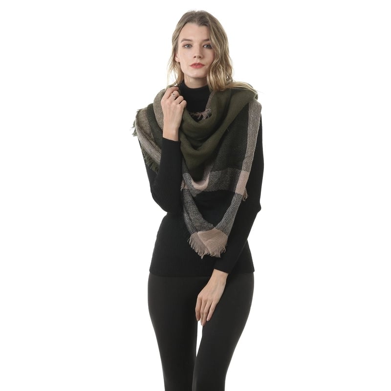 Autumn And Winter Plaid Square Extensive Warm Cashmere Scarf Women's Scarf