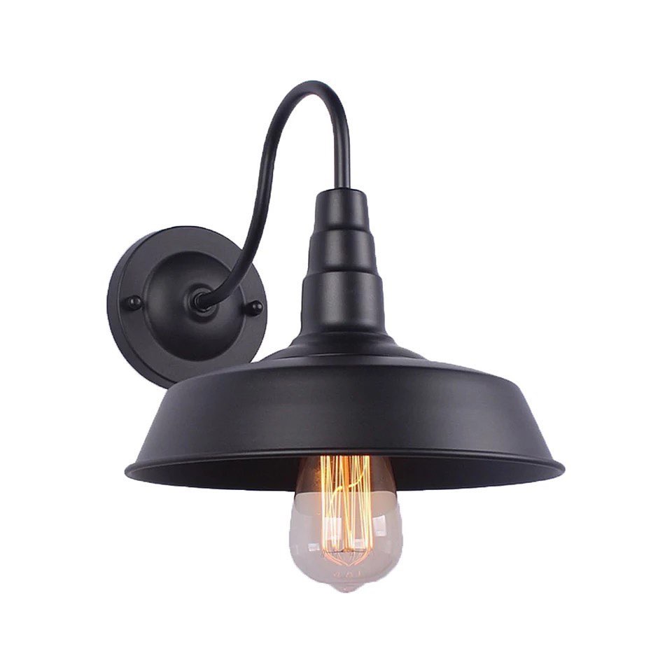 Industrial Wall-Mounted Light with Metal Shade