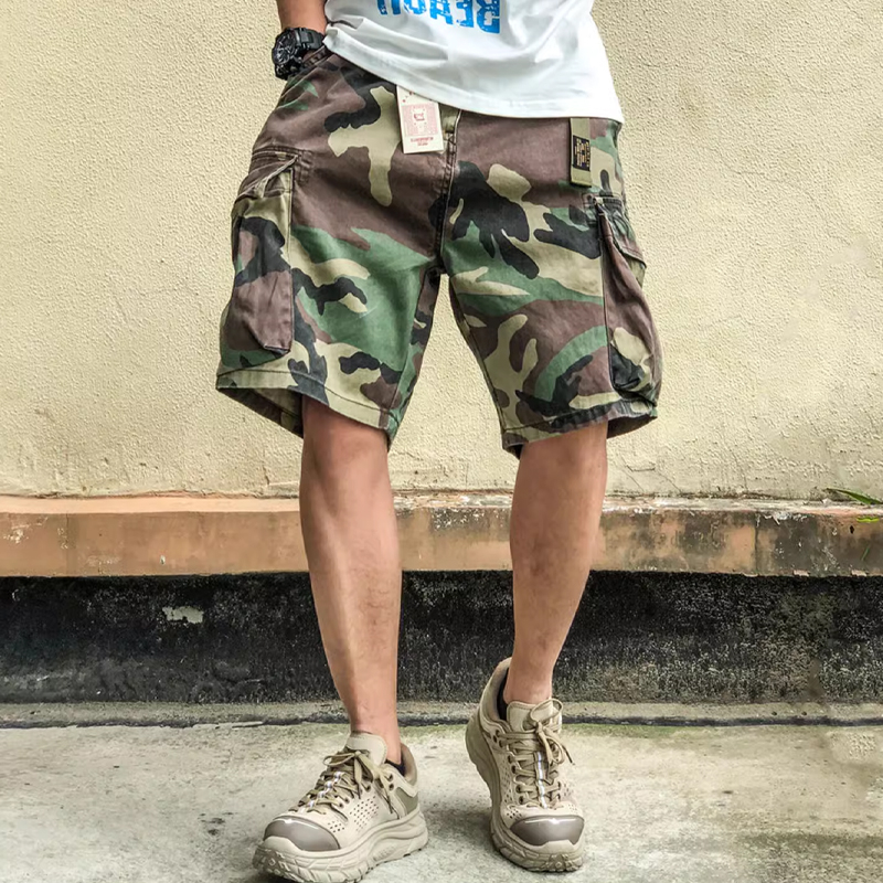 Vintage American Cargo Pocket Camouflage Wash Shorts
