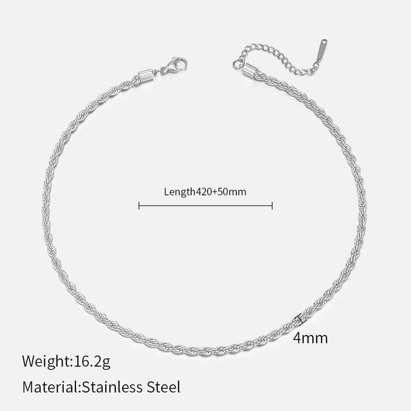 Fashion Twist 304 Stainless Steel Plating Stainless Steel Necklaces