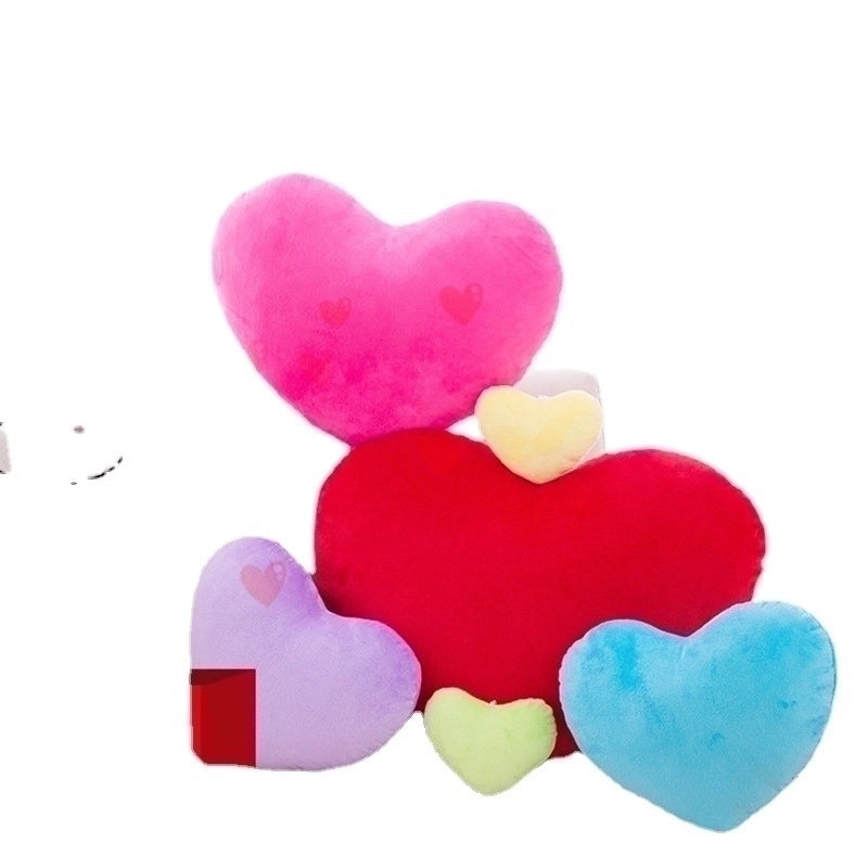 Cute Heart Shape Solid Color Pp Cotton Throw Pillow