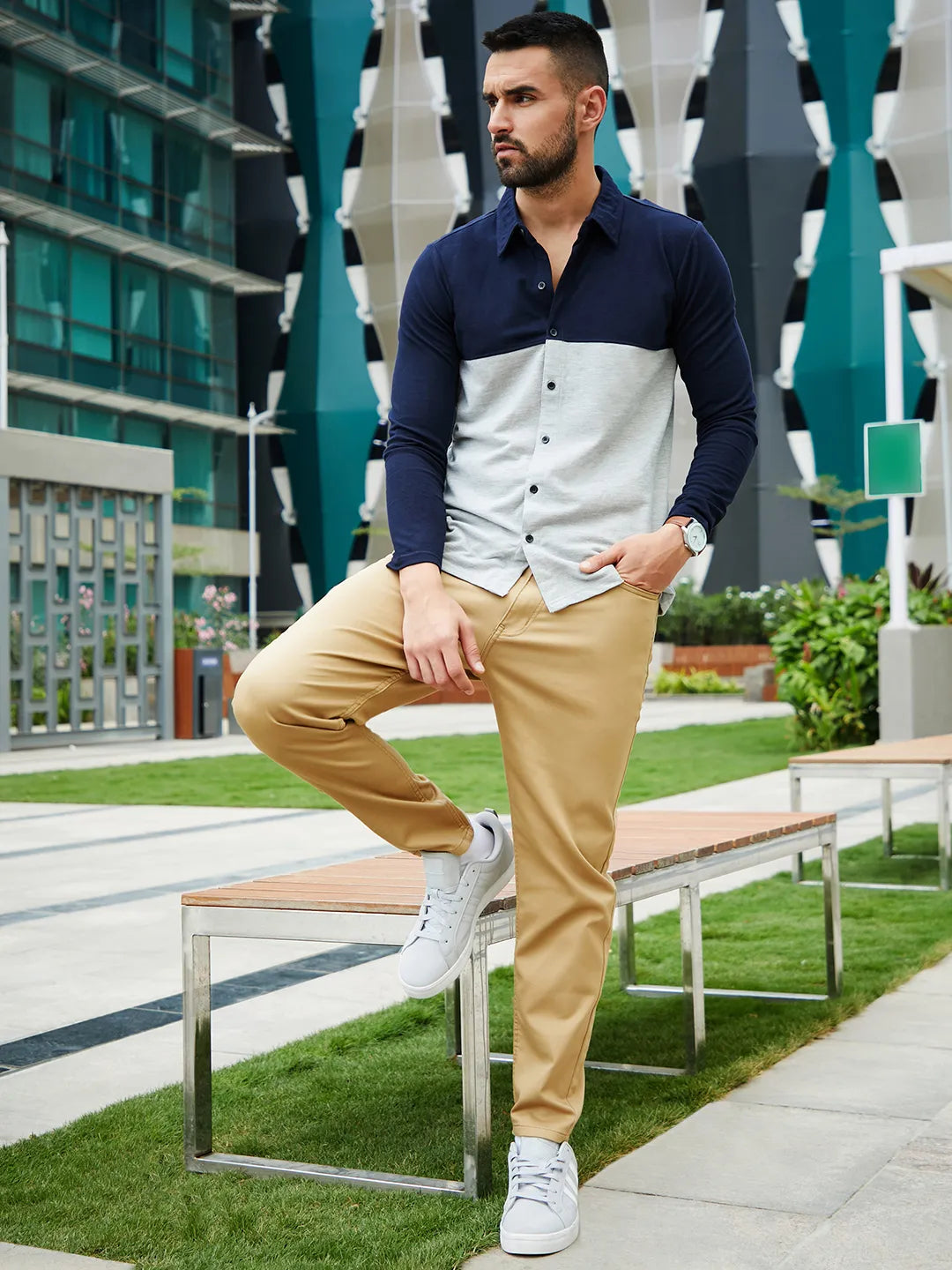 Contrast Panel Shirt