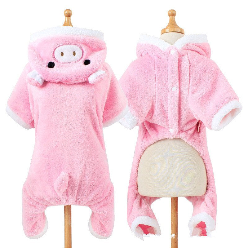 Warm Dog Clothes Pink Pig Cosplay Costume