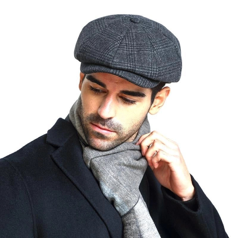 Men's Casual Solid Color Crimping Beret Hat