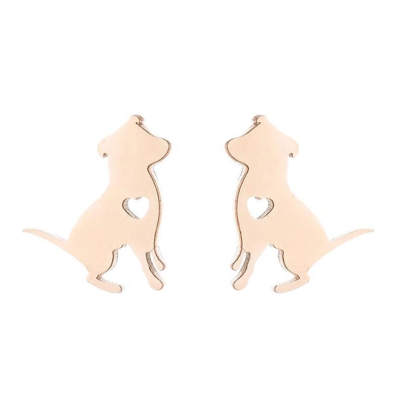 Minimalist Animal Stainless Steel Plating Hollow Out Ear Studs 1 Pair