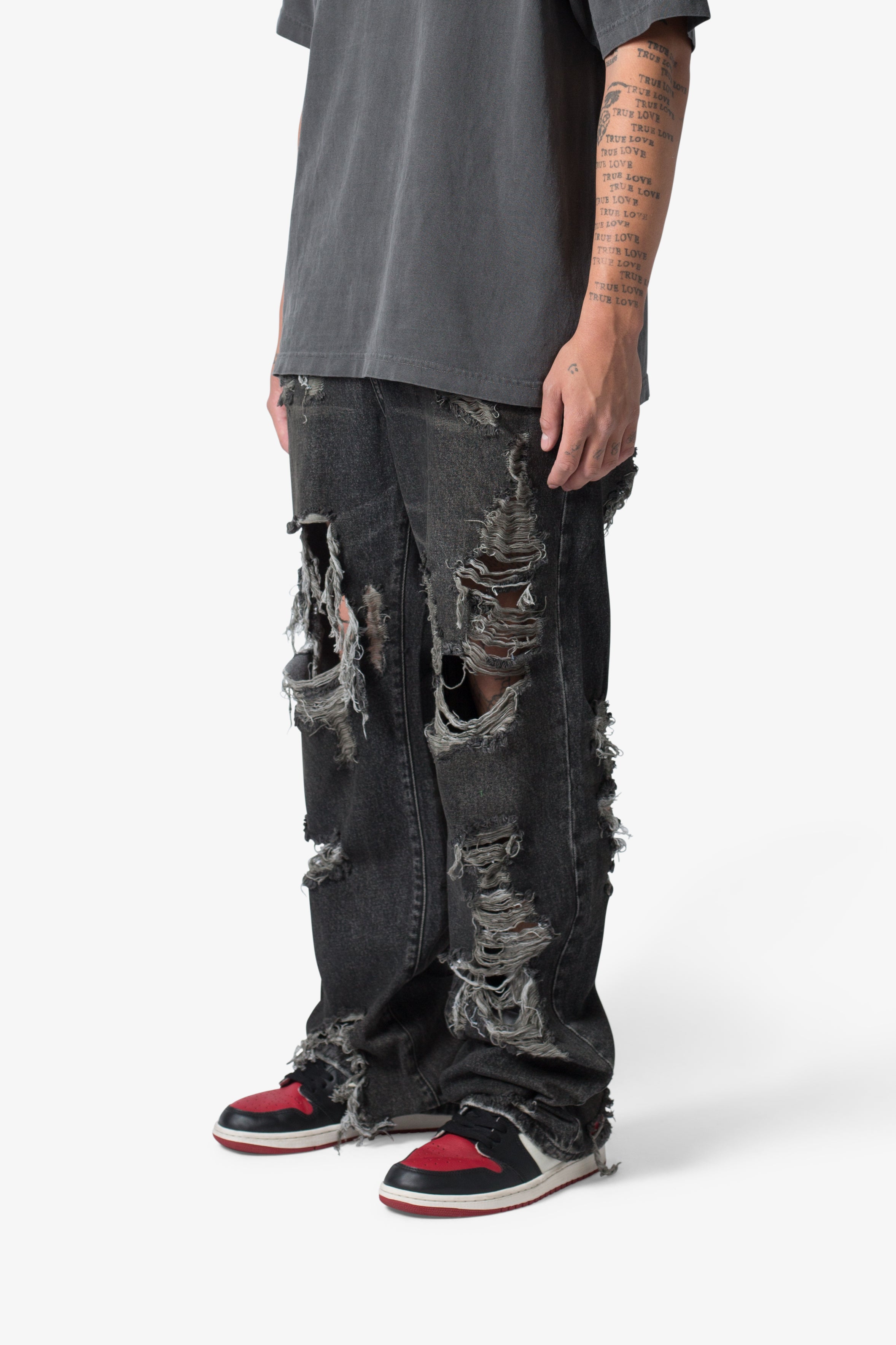 Ultra Baggy Decimated Denim - Black