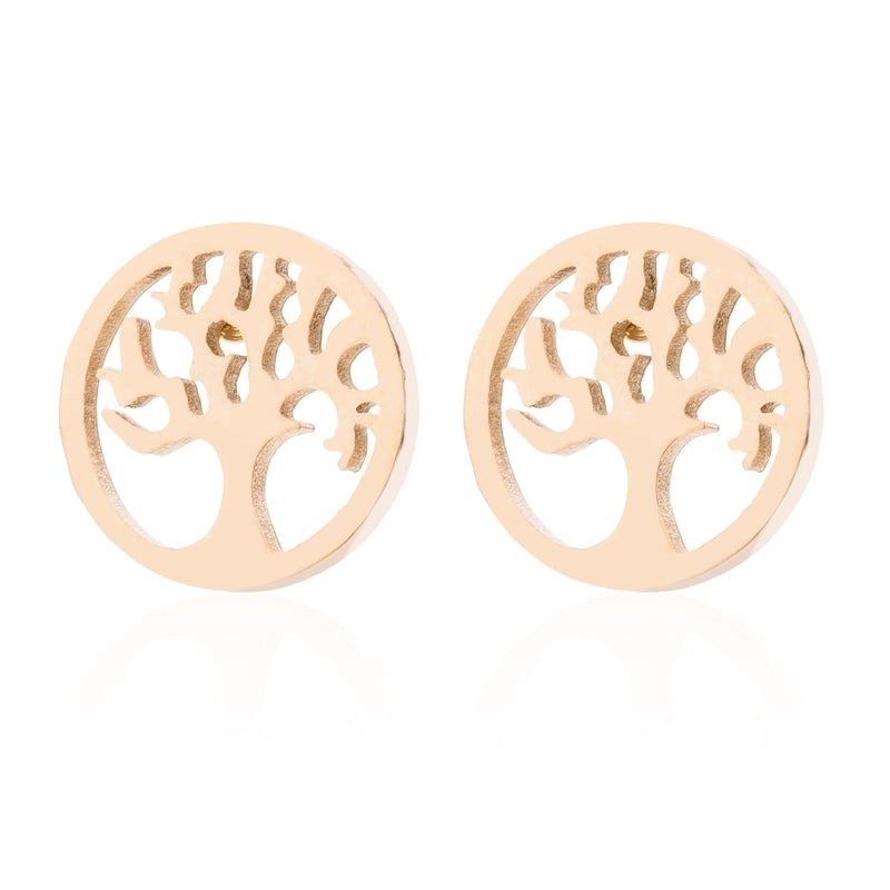 Minimalist Geometric Plating 304 Stainless Steel No Inlaid 18K Gold Plated Earrings