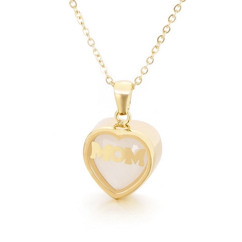 Stainless Steel Titanium Steel 18K Gold Plated Fashion Plating Heart Necklace