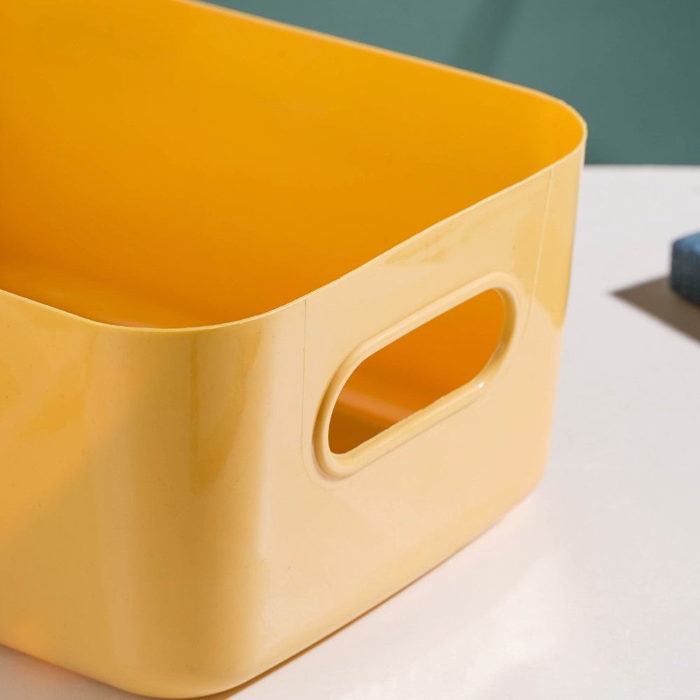 Essentials Storage Basket Yellow Set Of 2 11 Inch