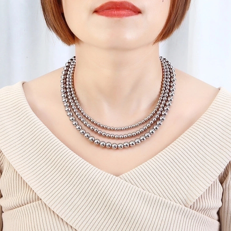 Modern Style Round Stainless Steel Necklace