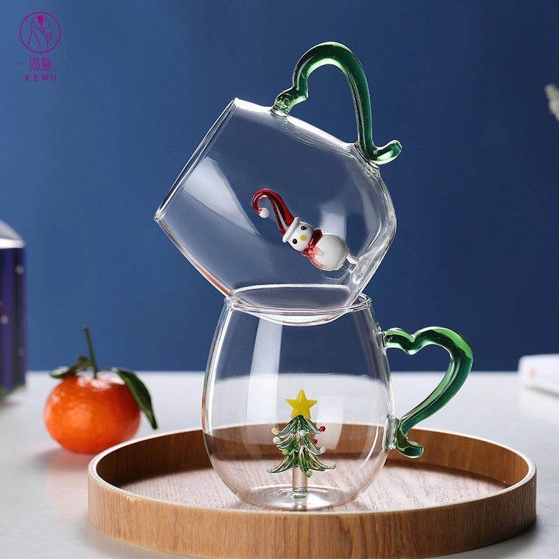 Christmas Casual Vacation Solid Color Borosilicate Glass Water Bottles 1 Piece