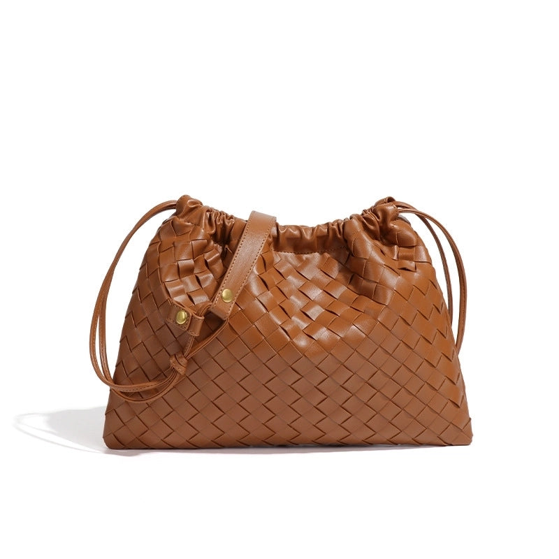 Women's Small Pu Leather Solid Color Vintage Style Classic Style Square String Shoulder Bag