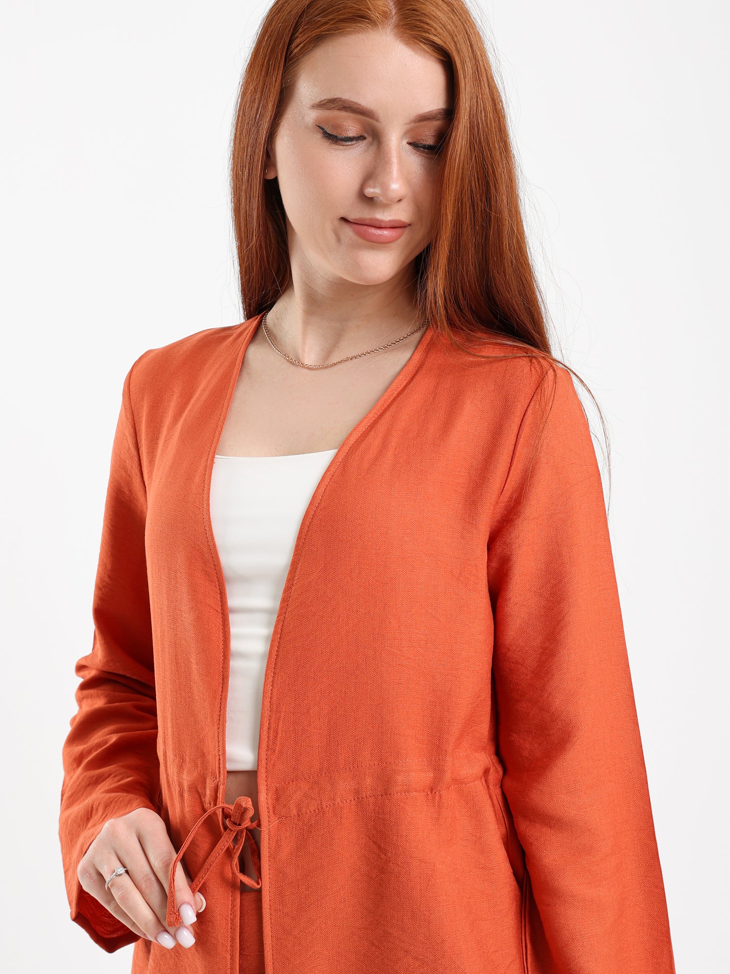 Drawstring Waist Cardigan
