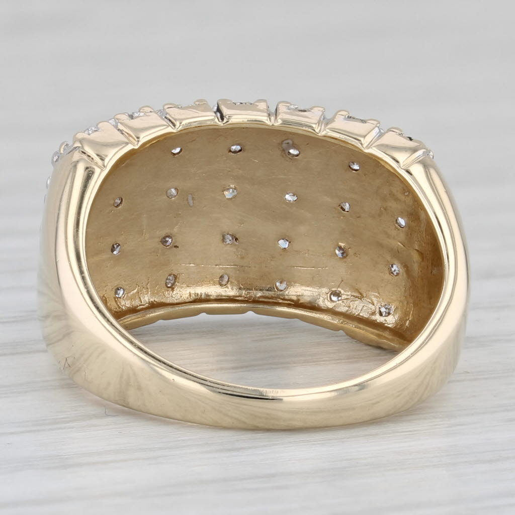 0.15ctw Diamond Cluster Ring 10k Yellow Gold Size 7