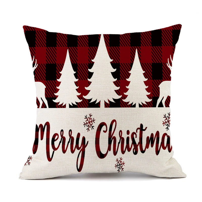 Christmas Casual Classical Vacation Snowflake Linen Pillow Cases Couch & Sofa Decor