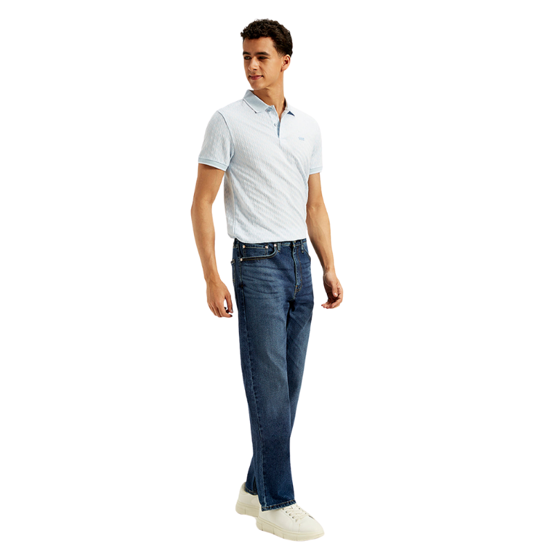 Men Blue Straight Fit Mid Rise Jeans