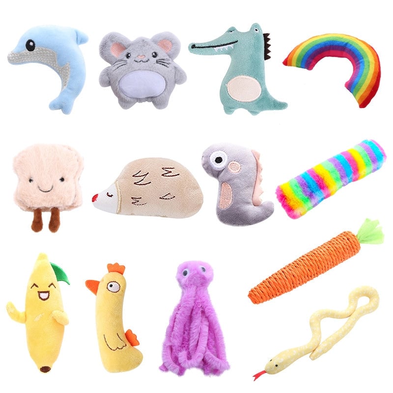 2 Pieces Cat Toys Cute Catnip Plush Toys Big Collection Cat Self Hi Toys Pet Supplies Explosions