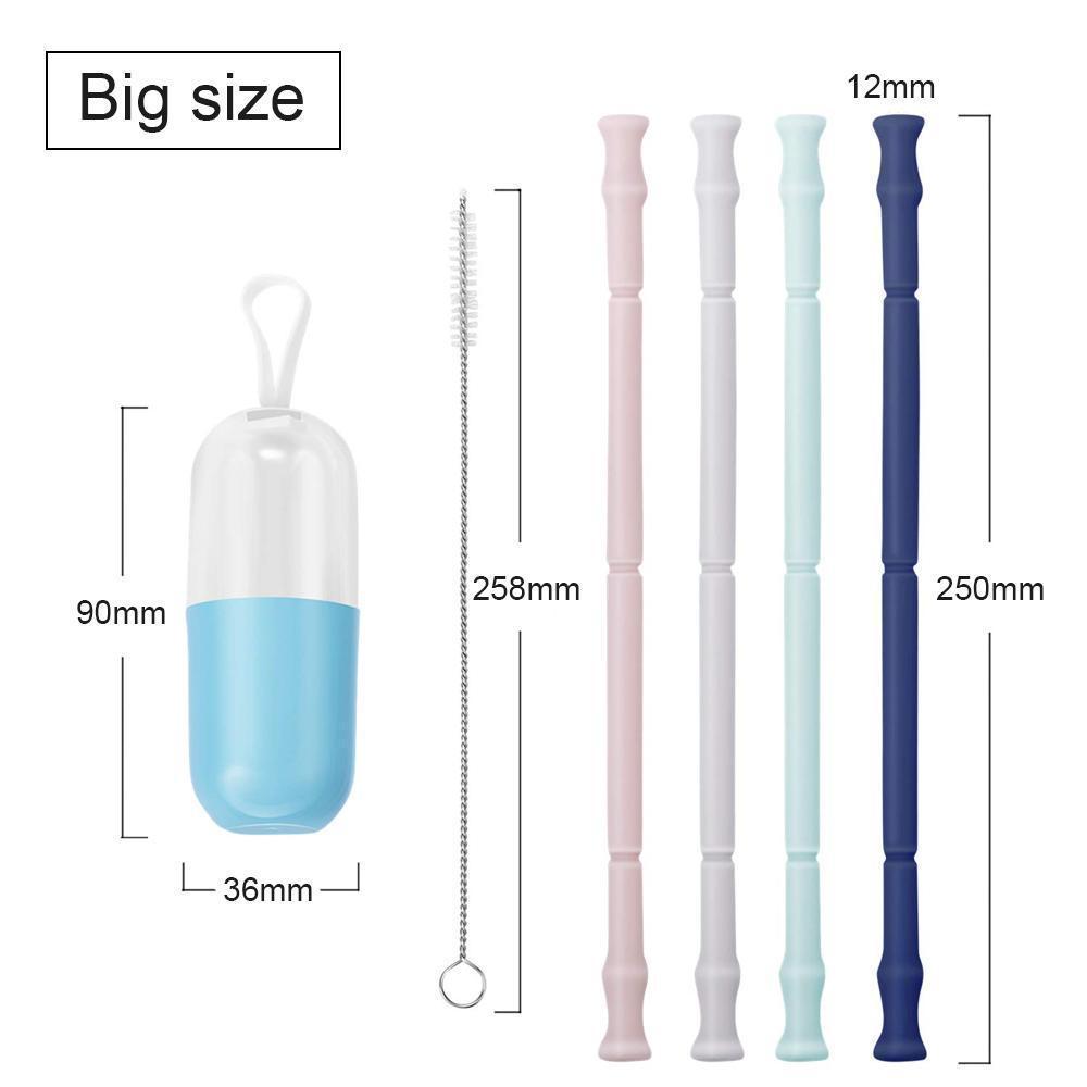 Silicone Straw Drinking Reusable.4PCS