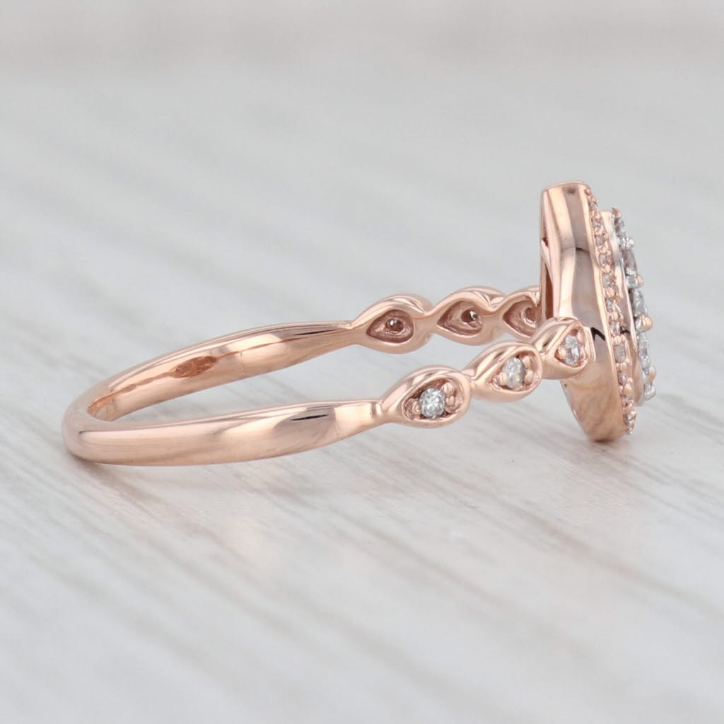 0.25ctw Diamond Teardrop Halo Engagement Ring 10k Rose Gold Size 7