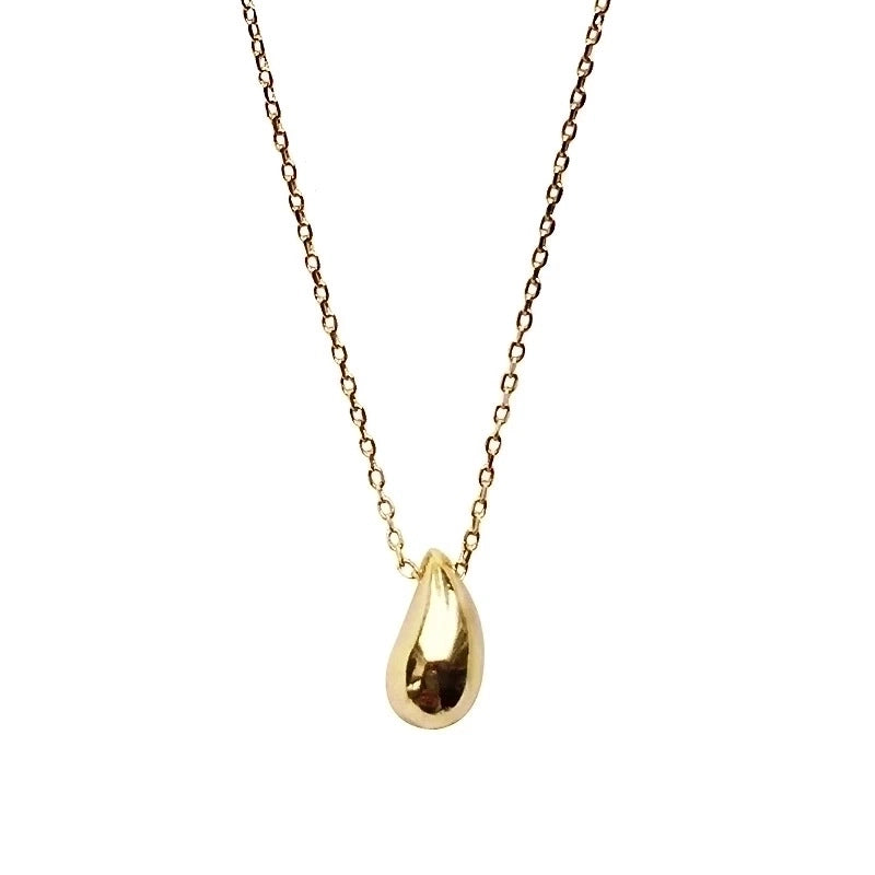 304 Stainless Steel 18K Gold Plated  Plating Water Droplets Pendant Necklace