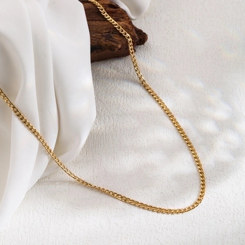 Casual Minimalist Solid Color 304 Stainless Steel 18K Gold Plated Stainless Steel Necklaces