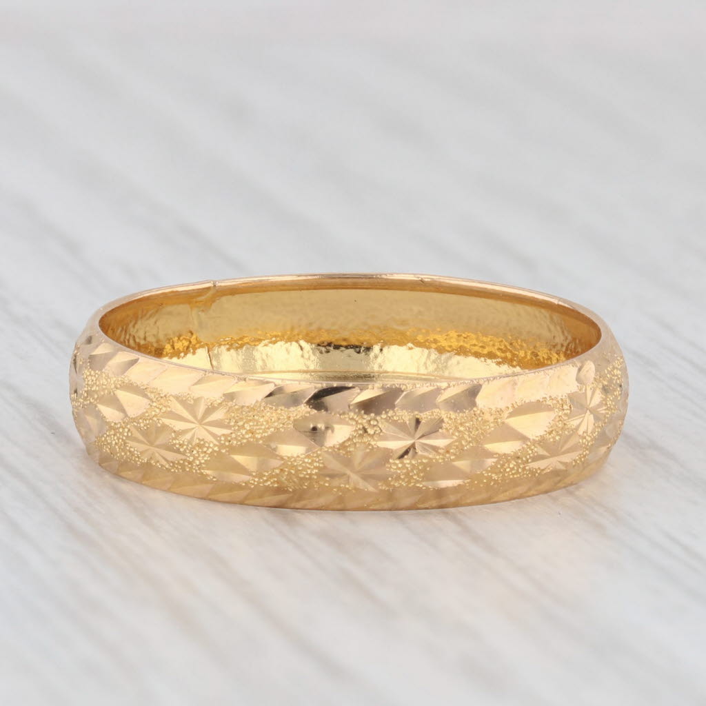 Textured Pattern Wedding Band 22k Yellow Gold Size 10.25-10.5 Ring