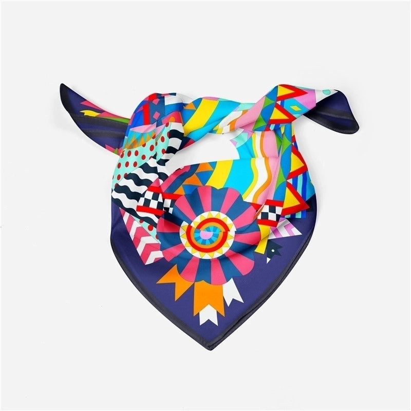 Women's Classic Style Color Block Polyester Printing Scarf