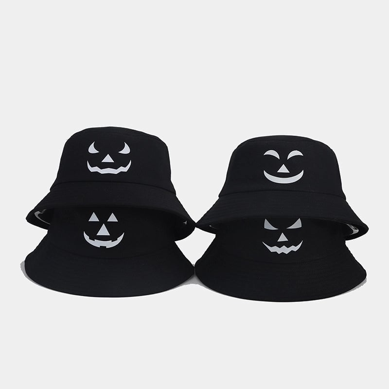 Women's Minimalist Solid Color Printing Flat Eaves Bucket Hat