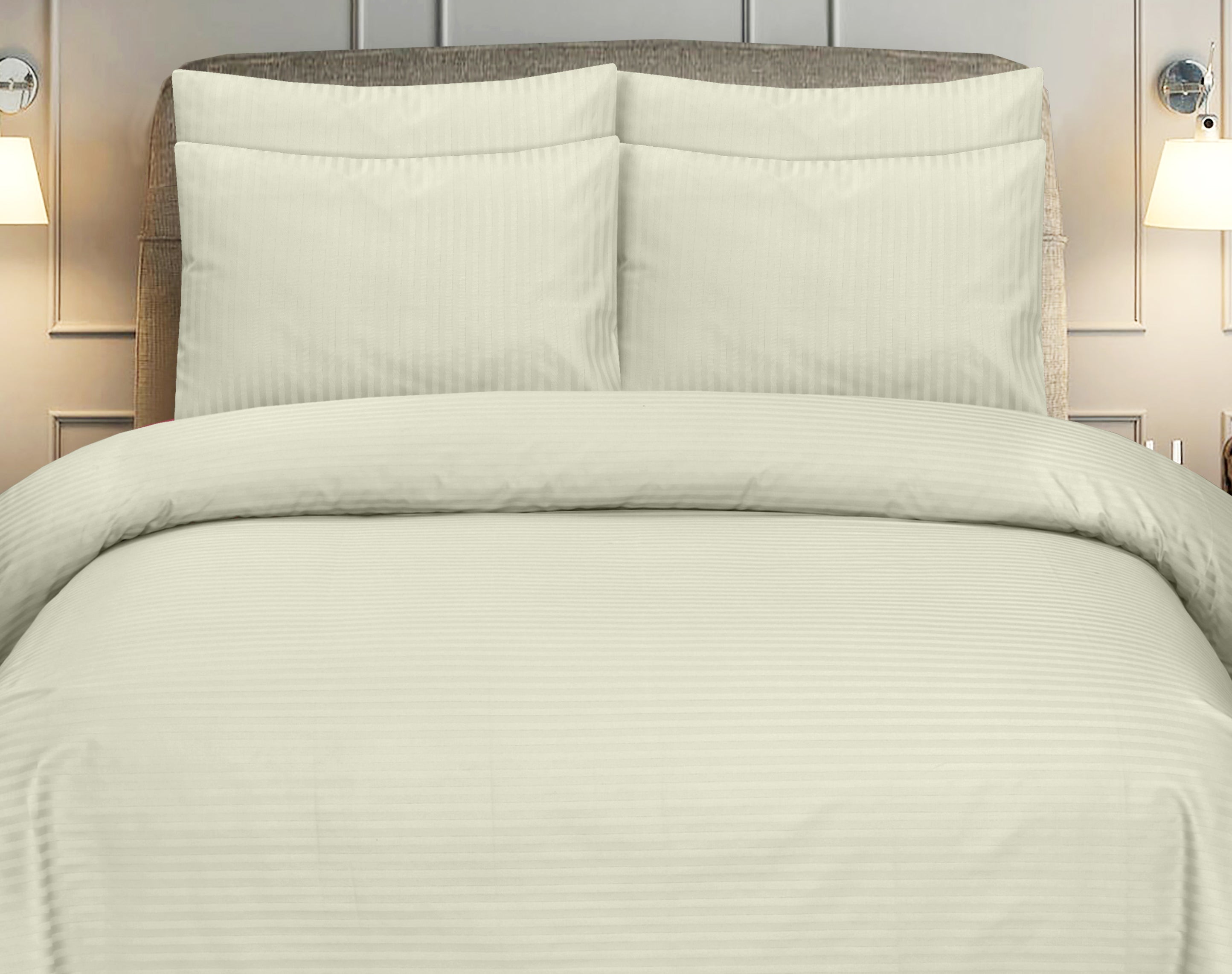 Creamy Crust Stripe-Bed Sheet Set