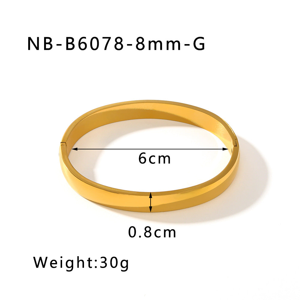 IG Style Pentagram Square Heart Octagram Stainless Steel Electroplating Bangles