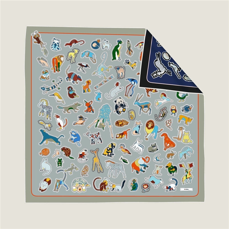Women's Elegant Business Basic Animal Twill Silk Scarf
