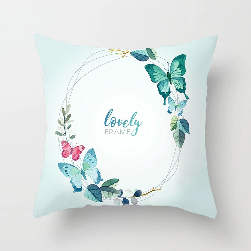 Modern Style Pastoral Letter Plant Linen Pillow Cases Couch & Sofa Decor