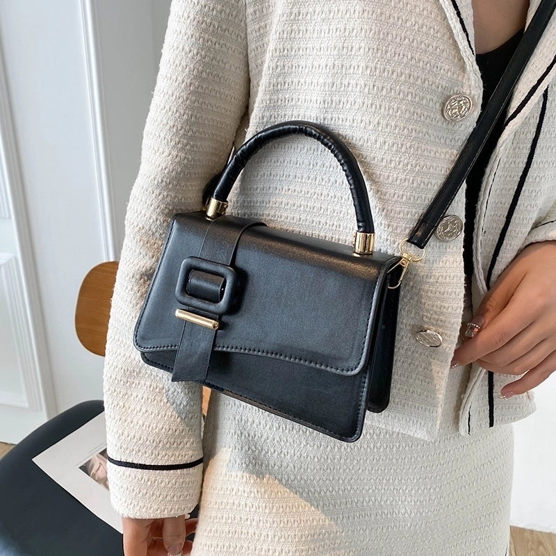 Unisex Small Pu Leather Fashion Square Bag