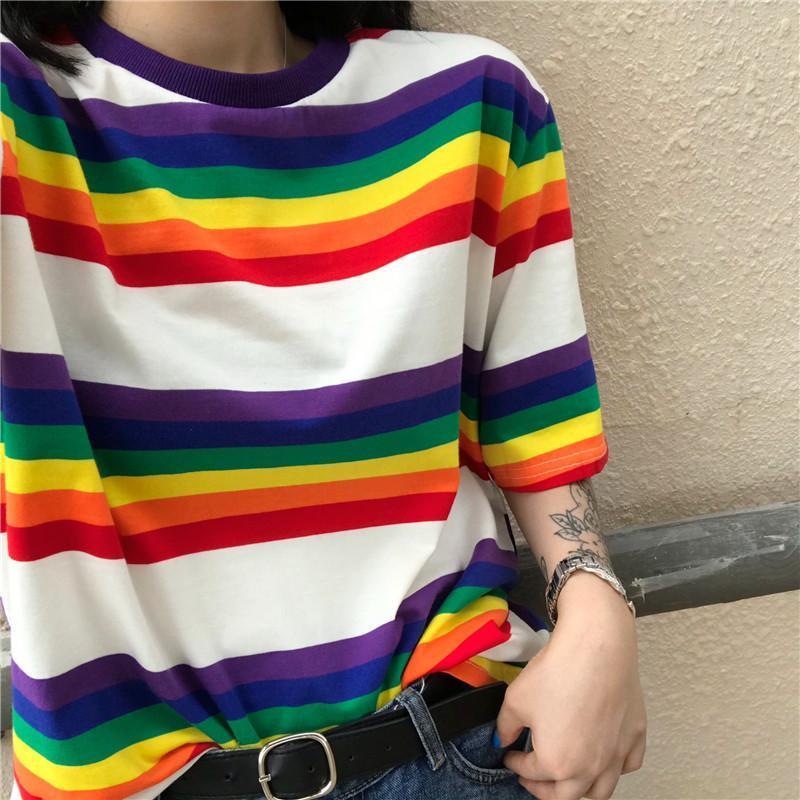 Rainbow Striped Tee