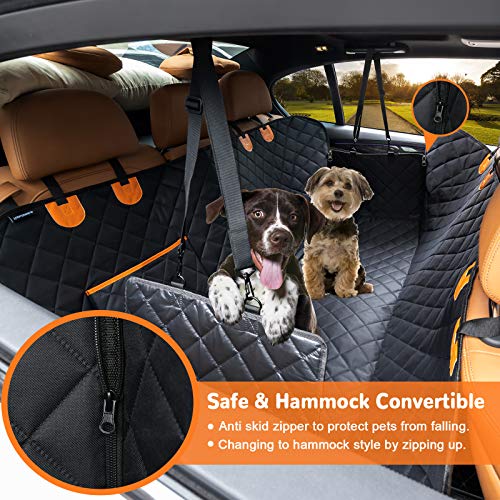 URPOWER Dog Car Seat Cover for Pets 100% Waterproof Seat Cover Hammock 600D Heavy Duty Scratch Proof Nonslip Durable Soft Back Seat Covers for Cars Trucks and SUVs