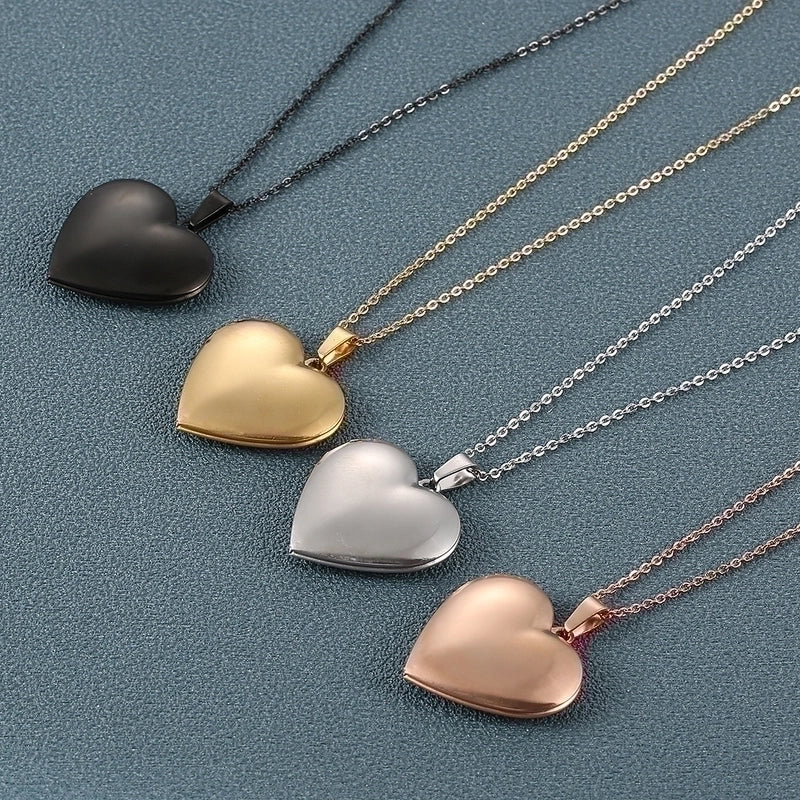 Minimalist Heart Shape Stainless Steel Plating Pendant Necklace 1 Piece