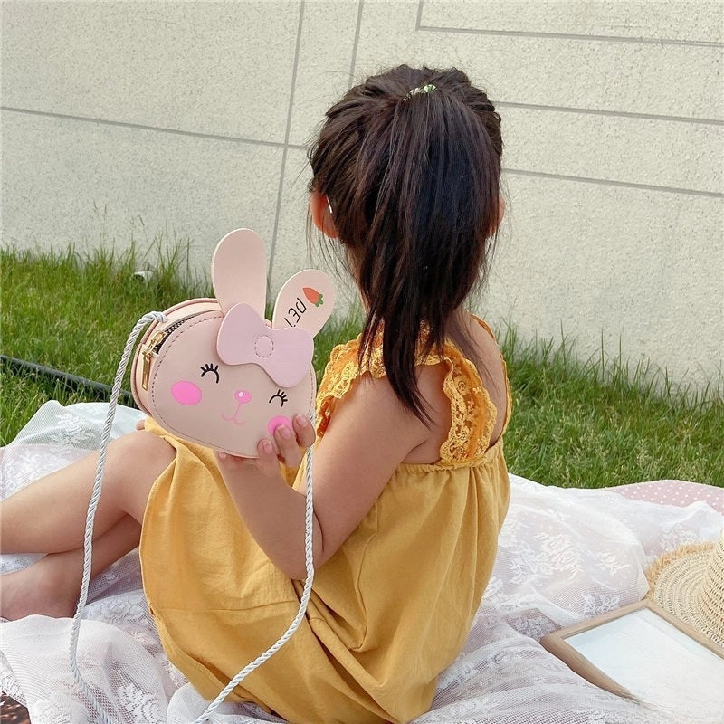 New Cartoon Cute Children's Bag PU Shoulder Bag Girls Korean Casual Crossbody Bag Small Animal Coin Purse