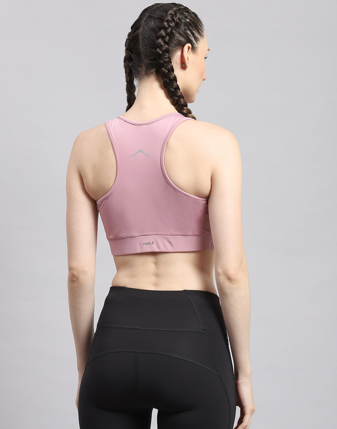 Women Purple Solid Sports Bra