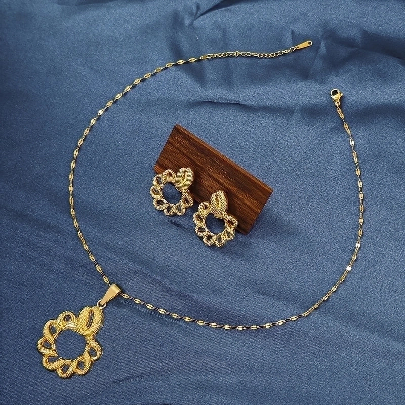 Elegant Classical Geometric 304 Stainless Steel Plating Jewelry Set